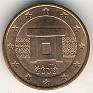 Euro - 1 Euro Cent - Malta - 2008 - Copper Plated Steel - KM# 125 - 16,3 mm - Obv: Doorway Rev: Denomination and globe  - 0